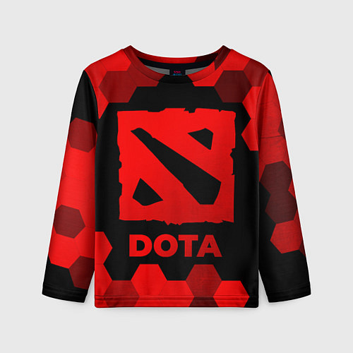 Детский лонгслив Dota - red gradient / 3D-принт – фото 1