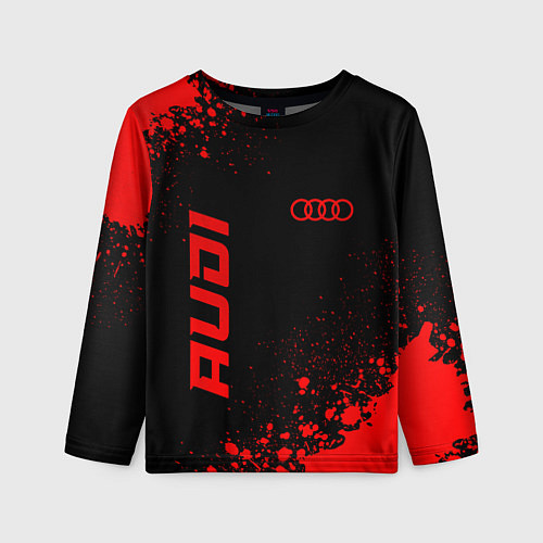 Детский лонгслив Audi - red gradient вертикально / 3D-принт – фото 1