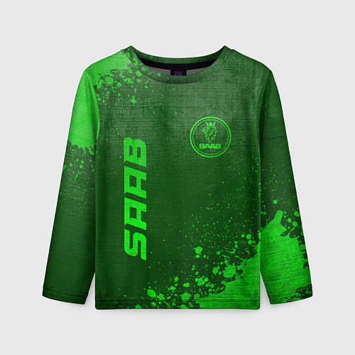 Детский лонгслив Saab - green gradient вертикально / 3D-принт – фото 1