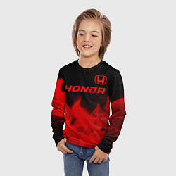 Лонгслив детский Honda - red gradient посередине, цвет: 3D-принт — фото 2