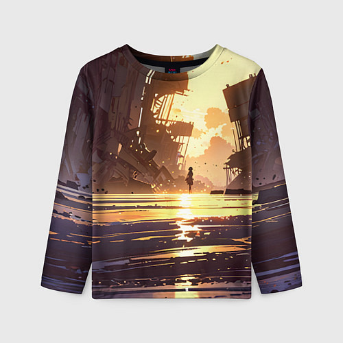 Детский лонгслив Аниме под солнцем / 3D-принт – фото 1
