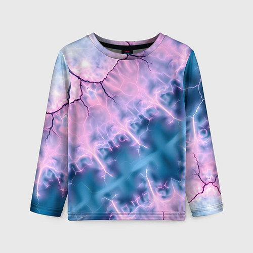 Детский лонгслив Вода и розовая абстракция / 3D-принт – фото 1