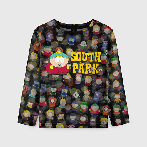 Детский лонгслив Южный парк лого и Картман / 3D-принт – фото 1
