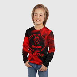 Лонгслив детский Saab - red gradient, цвет: 3D-принт — фото 2
