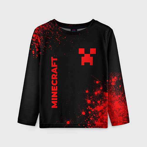 Детский лонгслив Minecraft - red gradient вертикально / 3D-принт – фото 1