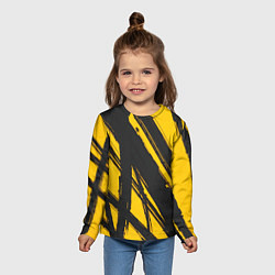 Лонгслив детский Абстракция на желтом, цвет: 3D-принт — фото 2