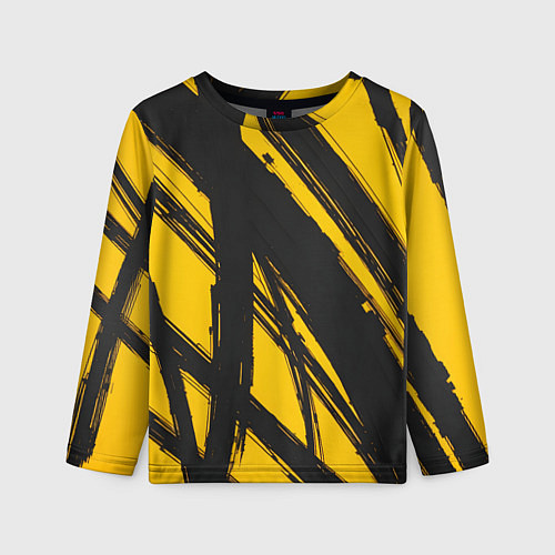 Детский лонгслив Абстракция на желтом / 3D-принт – фото 1