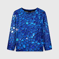 Лонгслив детский Блестящие синие отражения, цвет: 3D-принт
