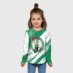 Лонгслив детский Boston Celtics white and green, цвет: 3D-принт — фото 2