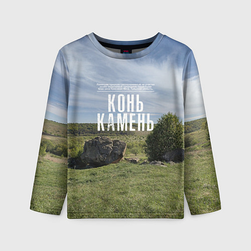 Детский лонгслив Конь-Камень на Красивой Мече / 3D-принт – фото 1