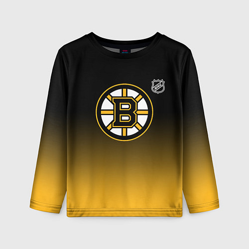 Детский лонгслив Бостон Брюинз - градиент / 3D-принт – фото 1