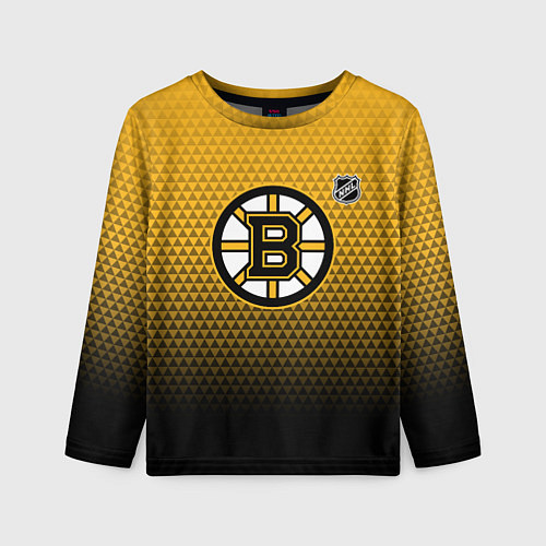 Детский лонгслив Бостон Брюинз - геометрический градиент / 3D-принт – фото 1