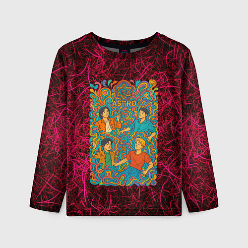 Детский лонгслив Astro в стиле психоделики / 3D-принт – фото 1