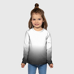 Лонгслив детский Из белого в чёрный градиент с точками, цвет: 3D-принт — фото 2