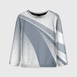 Лонгслив детский Светлый серо-голубой текстурированный с полосой, цвет: 3D-принт