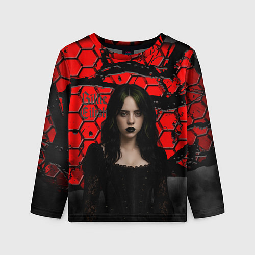 Детский лонгслив Билли Айлиш готический образ / 3D-принт – фото 1