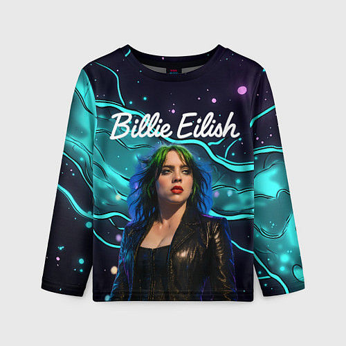 Детский лонгслив Певица Билли Айлиш / 3D-принт – фото 1