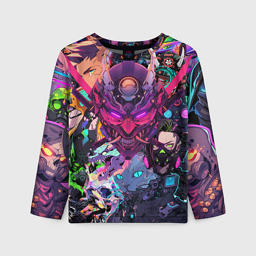 Детский лонгслив Стиль Cyberpunk / 3D-принт – фото 1