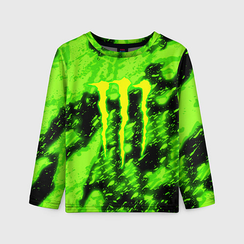 Детский лонгслив Monster energy кислотное лого / 3D-принт – фото 1