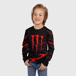 Лонгслив детский Monster energy storm red, цвет: 3D-принт — фото 2
