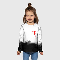 Лонгслив детский Monster energy splash smoke, цвет: 3D-принт — фото 2