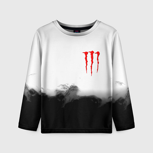 Детский лонгслив Monster energy splash smoke / 3D-принт – фото 1