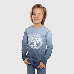 Лонгслив детский Лес мой храм древо миров - кельтское тату, цвет: 3D-принт — фото 2