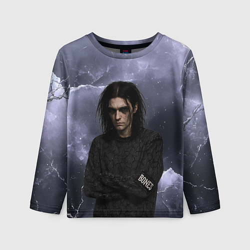 Детский лонгслив Bones в образе психа / 3D-принт – фото 1
