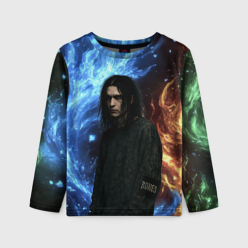 Детский лонгслив Bones депрессивный стиль / 3D-принт – фото 1