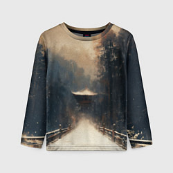 Лонгслив детский Дорога к Японскому храму, цвет: 3D-принт