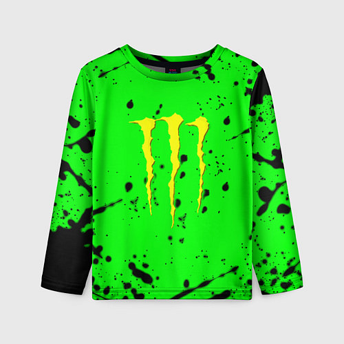 Детский лонгслив Monster energy кислотные брызги / 3D-принт – фото 1