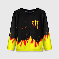 Лонгслив детский Monster energy fire steel, цвет: 3D-принт