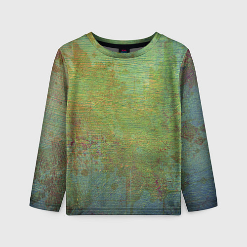 Детский лонгслив Абстракция - green oil stain / 3D-принт – фото 1