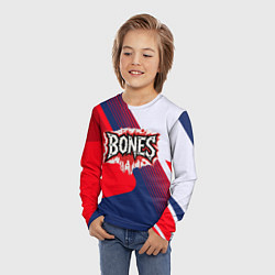 Лонгслив детский Bones лого на красной краске, цвет: 3D-принт — фото 2