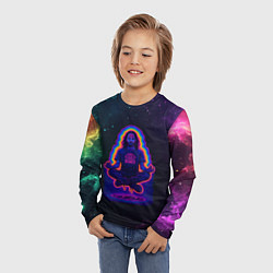 Лонгслив детский Bones медитация в космосе, цвет: 3D-принт — фото 2