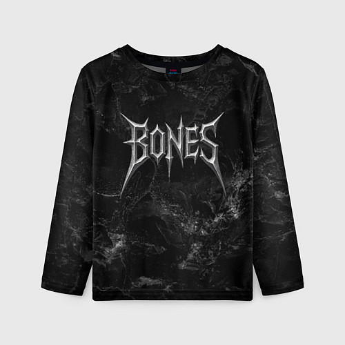 Детский лонгслив Bones лого из металла / 3D-принт – фото 1
