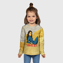 Лонгслив детский Lana Del Rey в джинсовом костюме, цвет: 3D-принт — фото 2