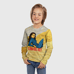 Лонгслив детский Lana Del Rey в джинсовом костюме, цвет: 3D-принт — фото 2
