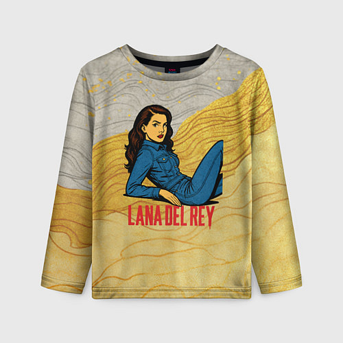 Детский лонгслив Lana Del Rey в джинсовом костюме / 3D-принт – фото 1