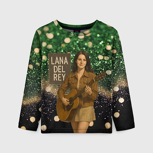 Детский лонгслив Lana Del Rey играет на гитаре / 3D-принт – фото 1