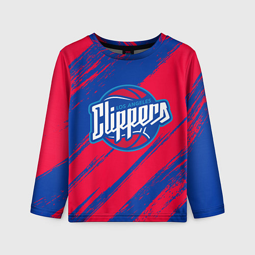 Детский лонгслив Клипперс - красно синие / 3D-принт – фото 1