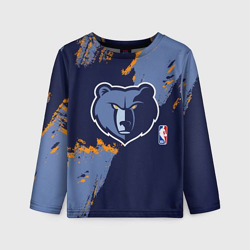 Детский лонгслив Мемфис Гриззлис - логотип команды / 3D-принт – фото 1