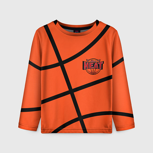 Детский лонгслив Майами Хит - баскетболная разметка / 3D-принт – фото 1