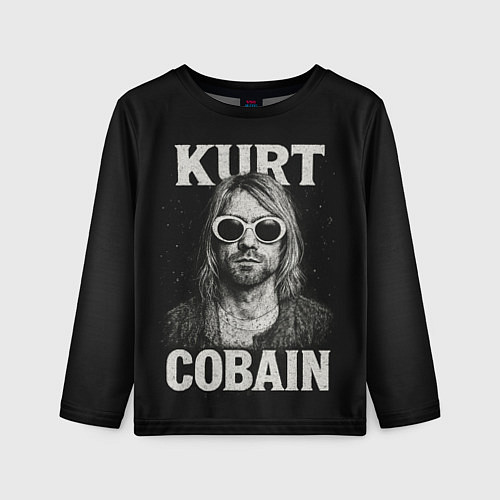 Детский лонгслив Курт Кобейн - гранж-арт / 3D-принт – фото 1