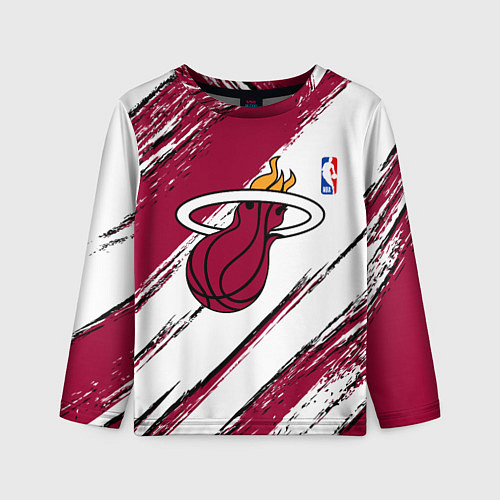 Детский лонгслив Майами Хит - линии с потертостями / 3D-принт – фото 1