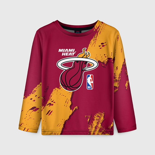 Детский лонгслив Майами Хит - разлитая краска / 3D-принт – фото 1