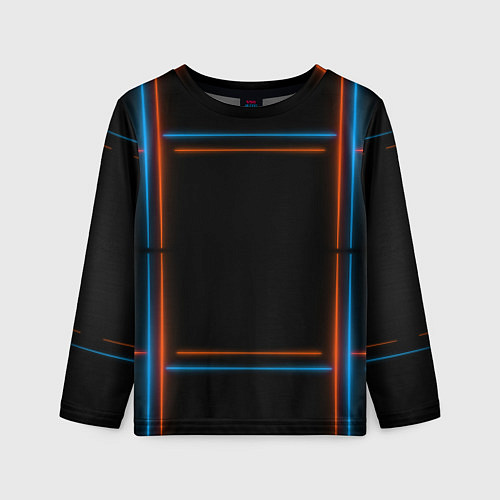 Детский лонгслив Neon black red blue / 3D-принт – фото 1