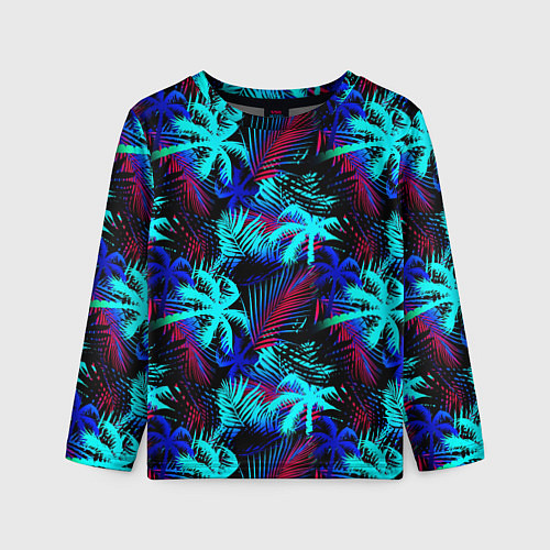 Детский лонгслив Palm blue light blue / 3D-принт – фото 1