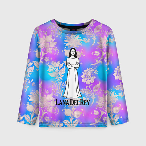 Детский лонгслив Lana Del Rey нарисованная черными линиями / 3D-принт – фото 1