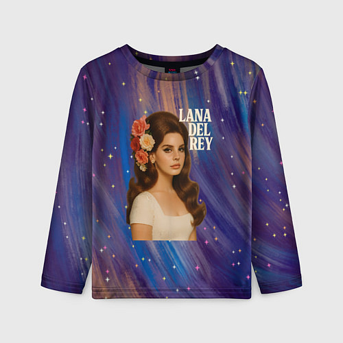 Детский лонгслив Lana Del Rey с цветами в волосах / 3D-принт – фото 1